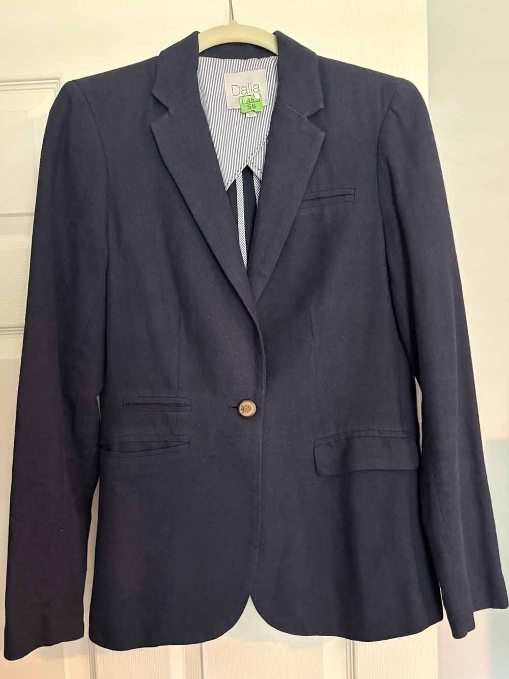 Dalia Dark Navy Single-Button Blazer